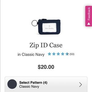 vera bradley zip id case & lanyard
